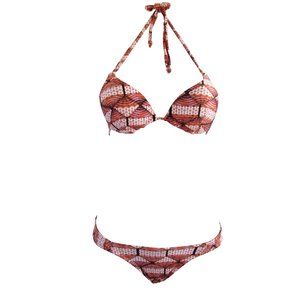 Agua Doce Orange Fan Print Padded Bikini